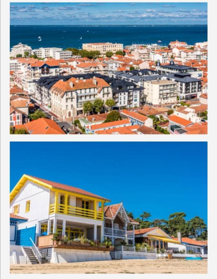 Appartement Vue Sur Baie Et Ocean, 100 M De La Plage Et Du Centre Par Chemin Prive Arcachon Exterior foto